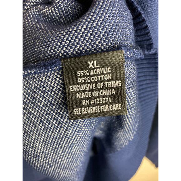 NWT Womens Harper & Ivy New York Sweater size XL Navy Pullover Preppy Spellout - Picture 6 of 10